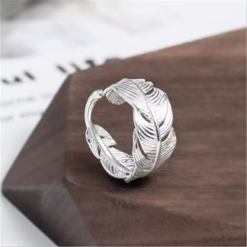 “Adrift” Minimalist Boho Feather Adjustable Ring - Picture 8 of 9